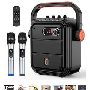 Brand new JYX-66BT Portable Black Audio System with Microphones